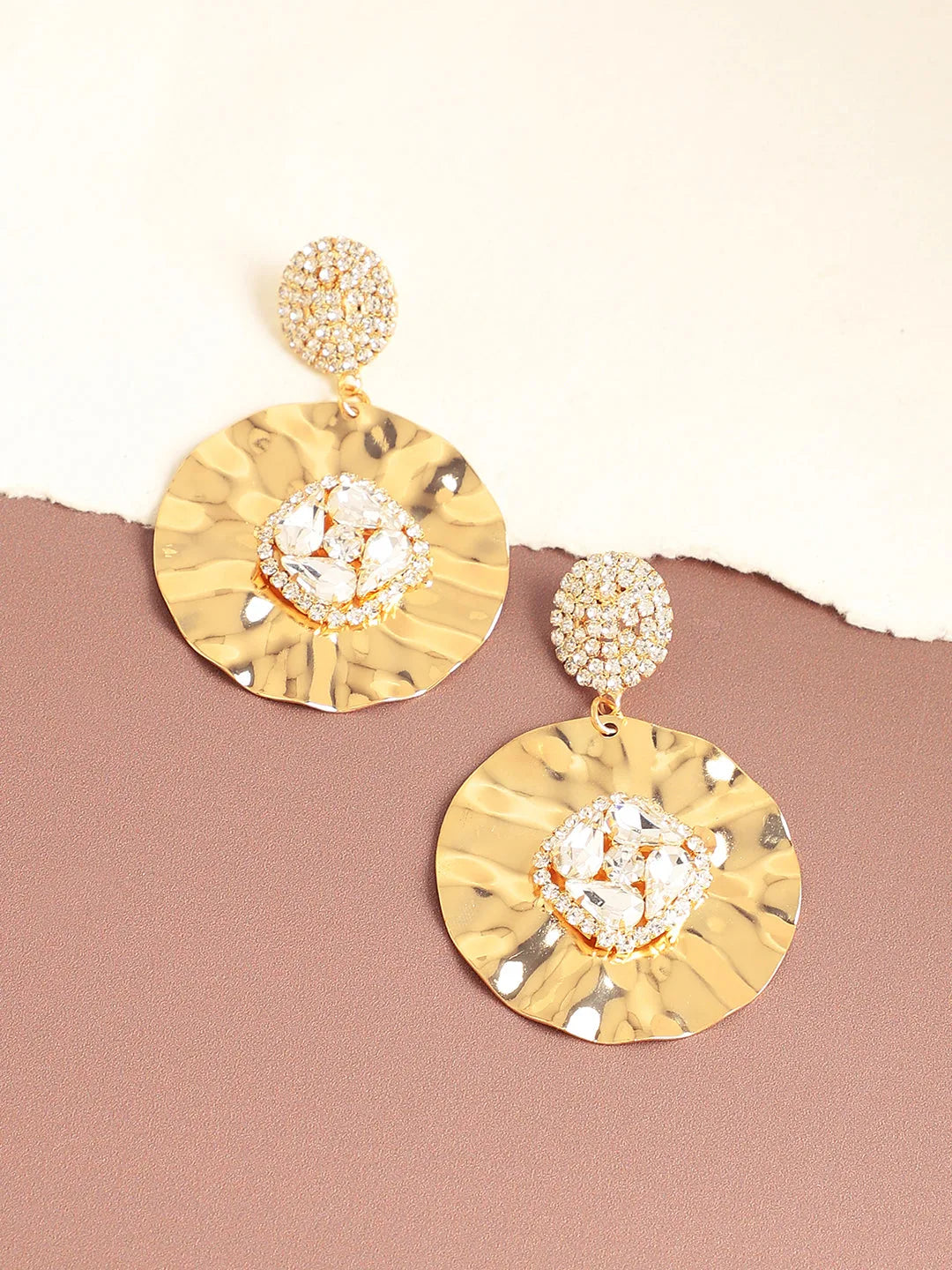 Gold Plated Designer Stone Party Drop Earring