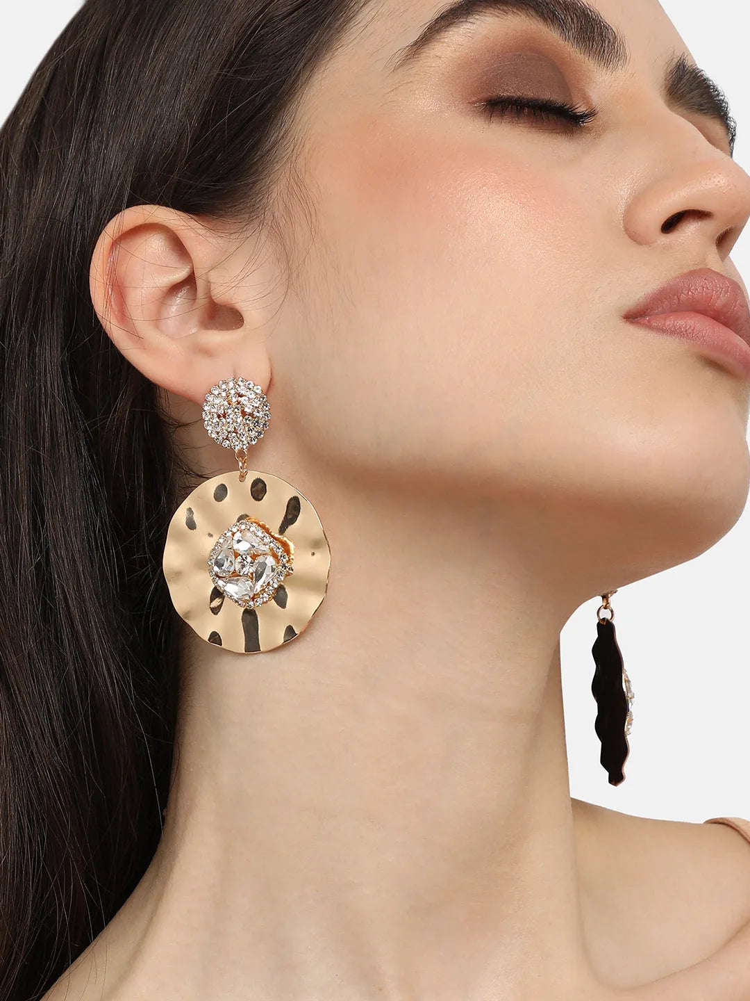 Gold Plated Designer Stone Party Drop Earring