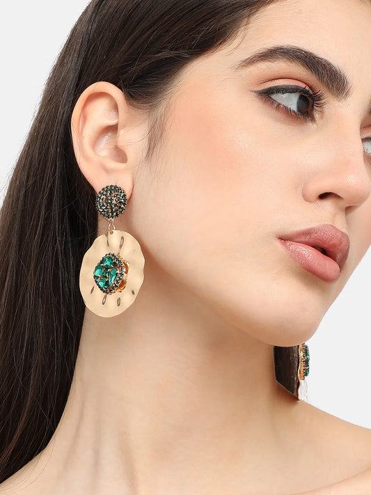 Gold Plated Designer Stone Party Drop Earring