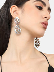 Silver Plated Designer Stone Party Drop Earring