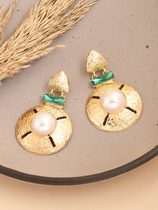 Gold Plated Designer Stone Party Drop Earring