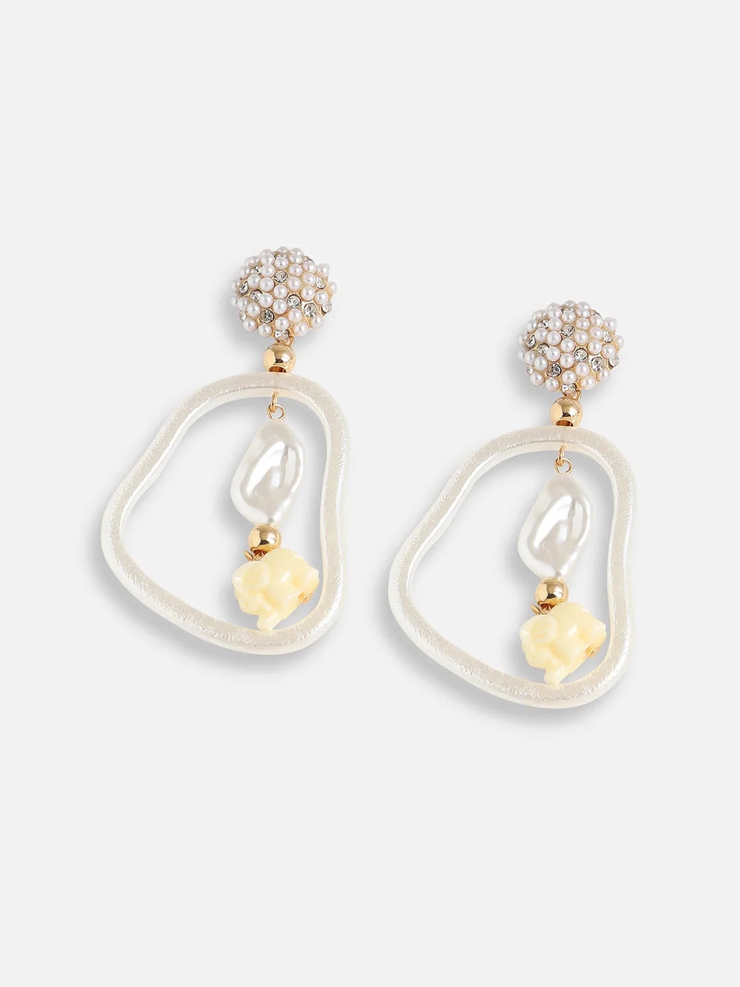 Gold Plated Pearls Party Drop Earring