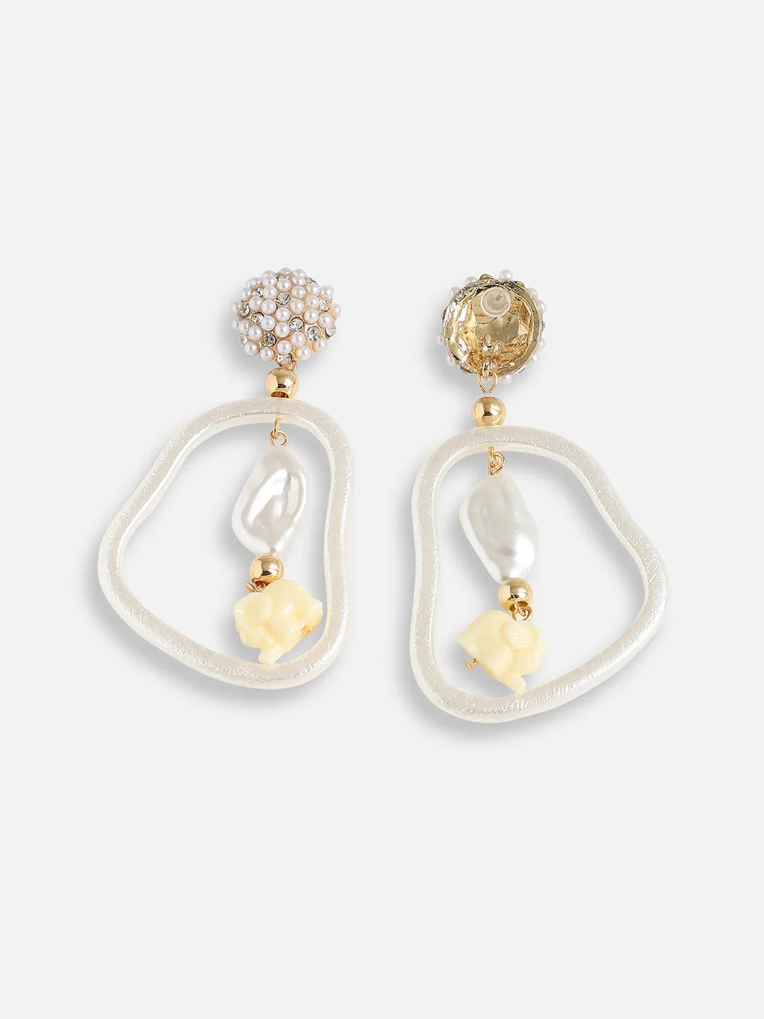 Gold Plated Pearls Party Drop Earring