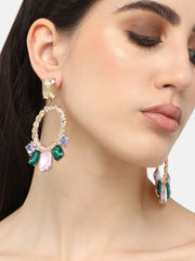 Gold Plated Designer Stone Party Drop Earring For Women