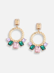 Gold Plated Designer Stone Party Drop Earring For Women