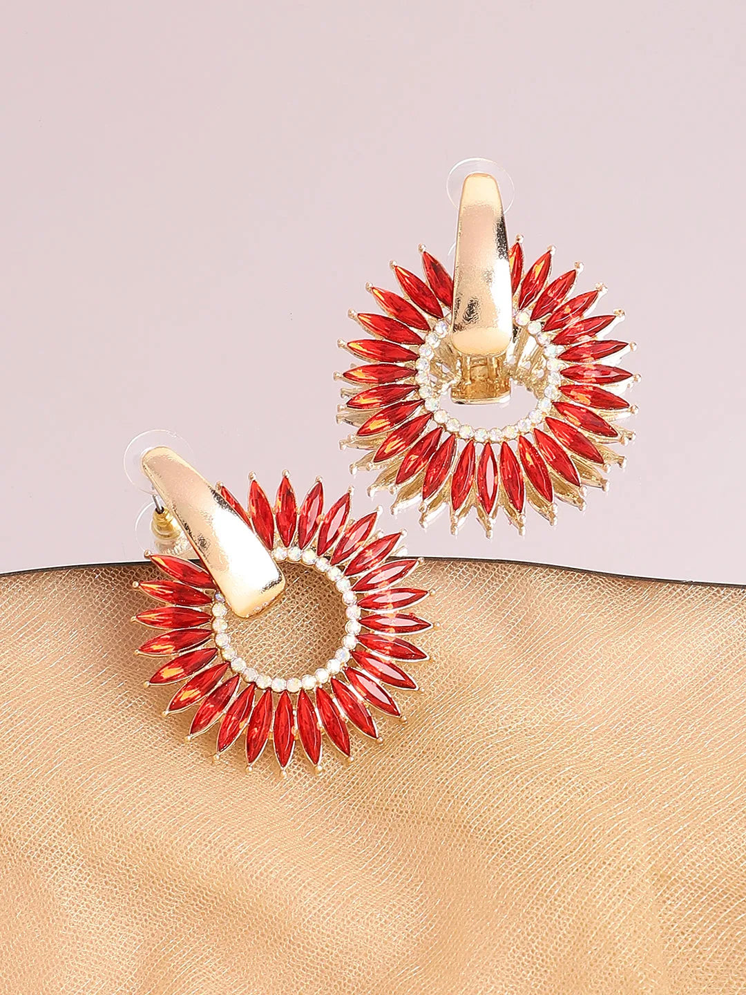 Gold Plated Designer Stone Party Drop Earring