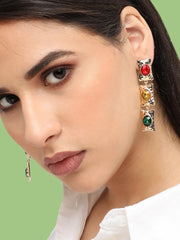 SOHI - Gold Plated Designer Stone Party Drop Earring