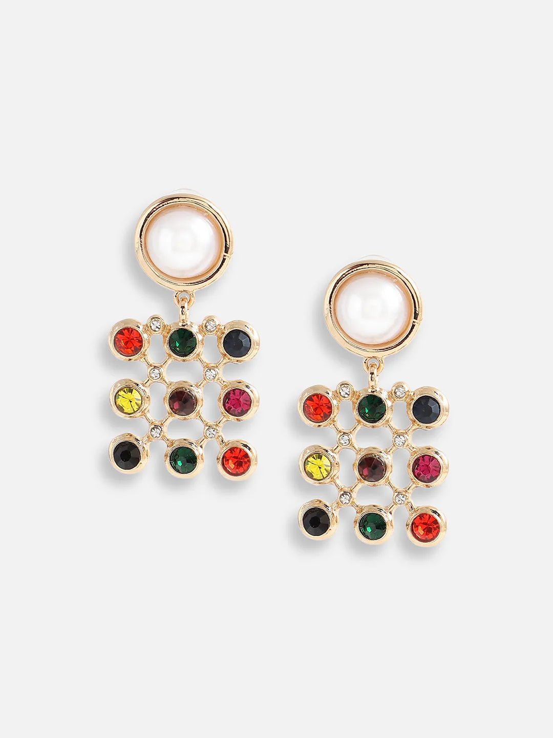 Gold Plated Designer Stone Party Drop Earring