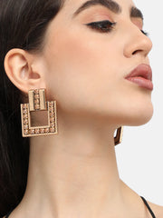 Gold Plated Designer Stone Party Drop Earring