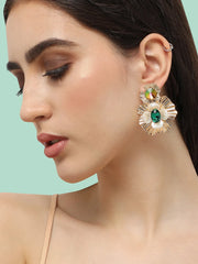 Gold Plated Designer Stone Party Drop Earring