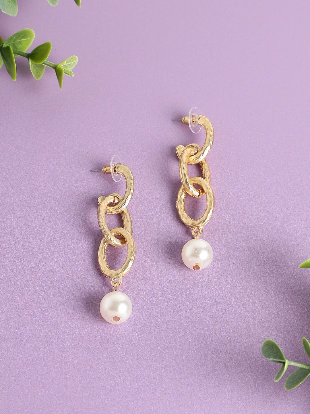 Gold Plated Pearls Casual Drop Earring