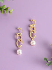 Gold Plated Pearls Casual Drop Earring