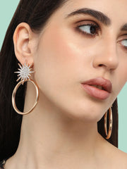 Gold Plated Designer Stone Casual Drop Earring