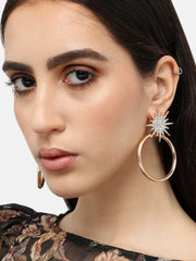 Gold Plated Designer Stone Casual Drop Earring