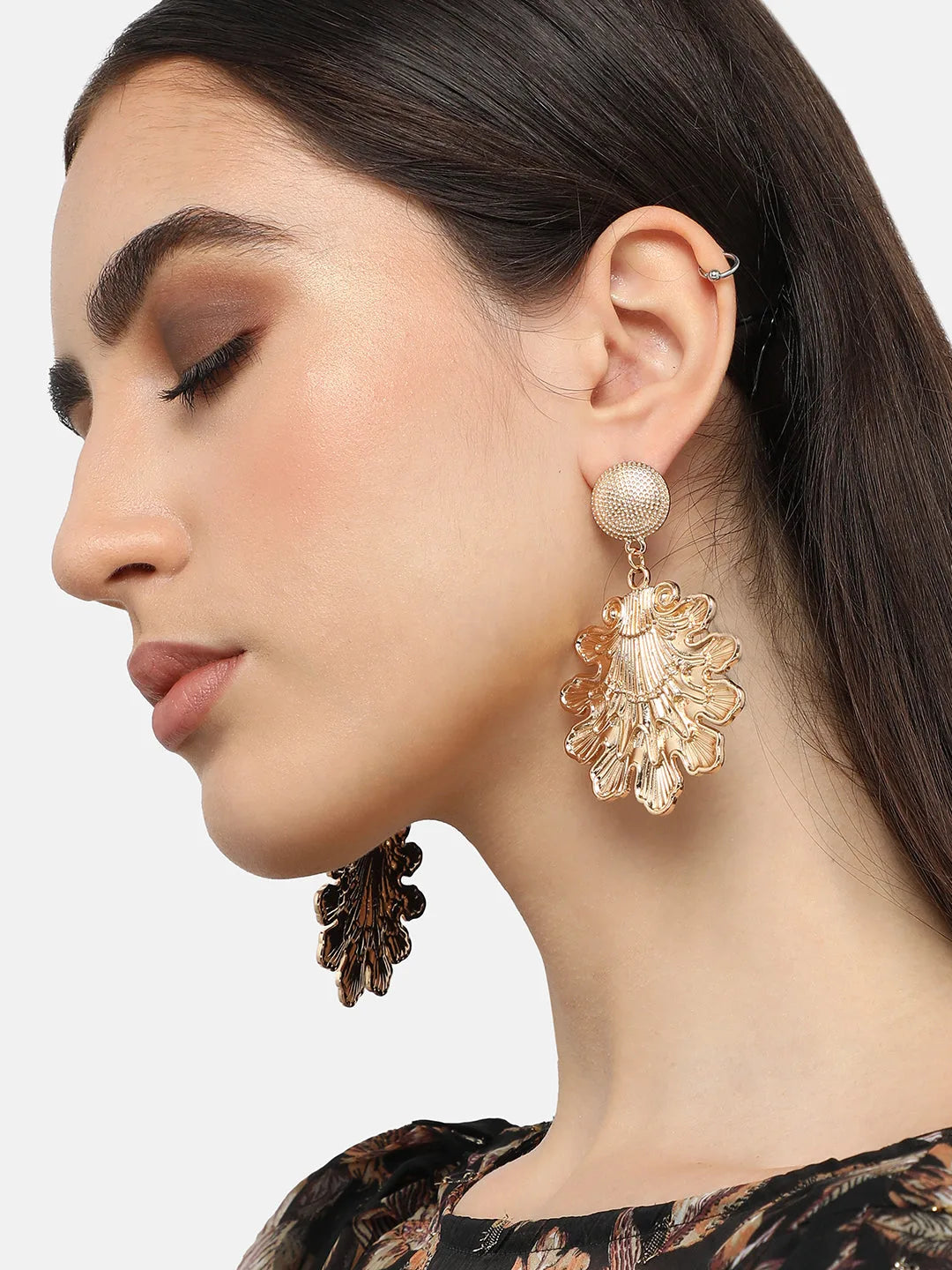 Gold Plated Pearls Party Drop Earring