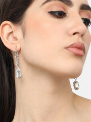 Silver Plated Designer Stone Party Drop Earring