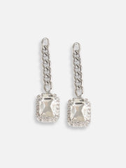 Silver Plated Designer Stone Party Drop Earring