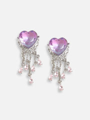 Silver Plated Designer Stone Party Drop Earring