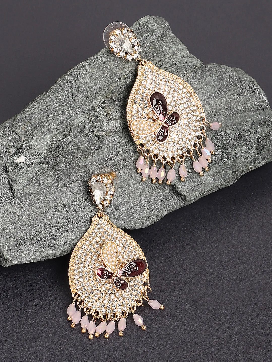 Gold Plated Designer Stone Party Drop Earring