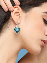 Silver Plated Designer Stone Party Drop Earring