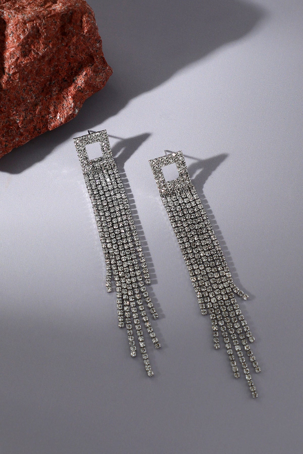 Silver Plated Rhinestones Party Drop Earring