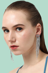 Silver Plated Rhinestones Party Drop Earring