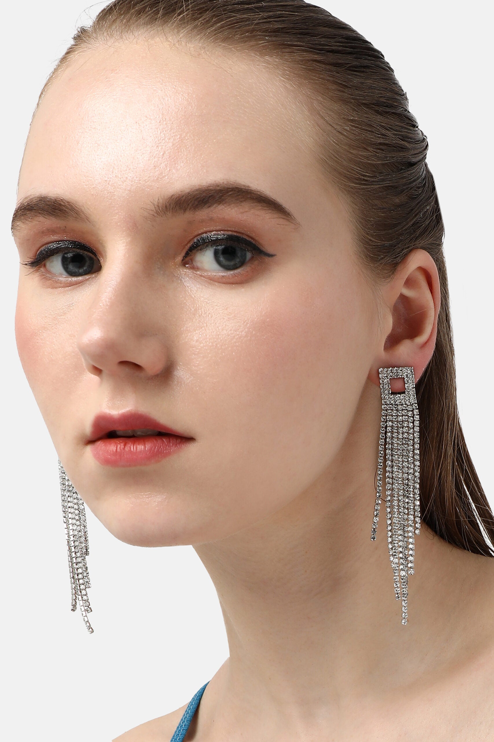 Silver Plated Rhinestones Party Drop Earring