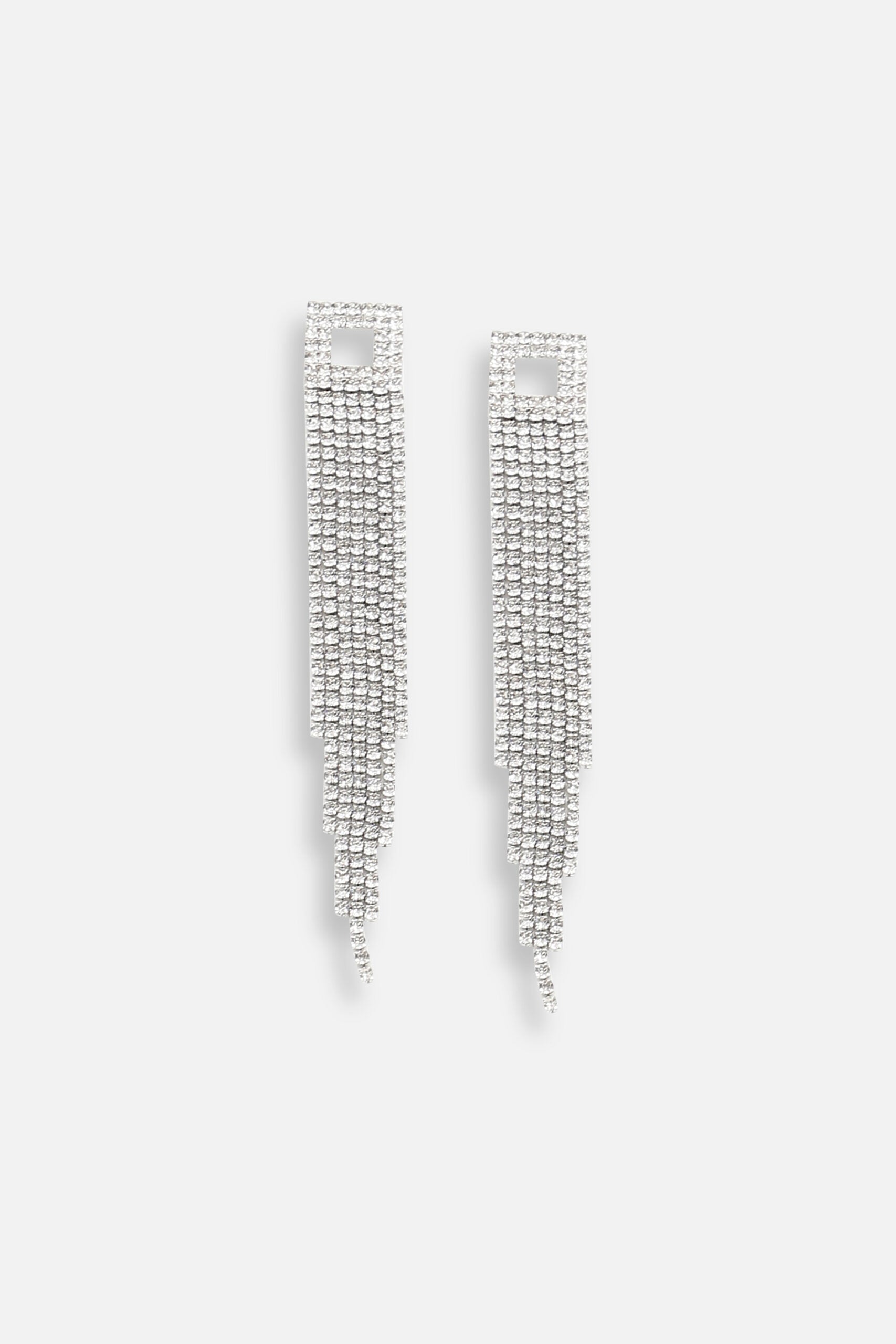 Silver Plated Rhinestones Party Drop Earring