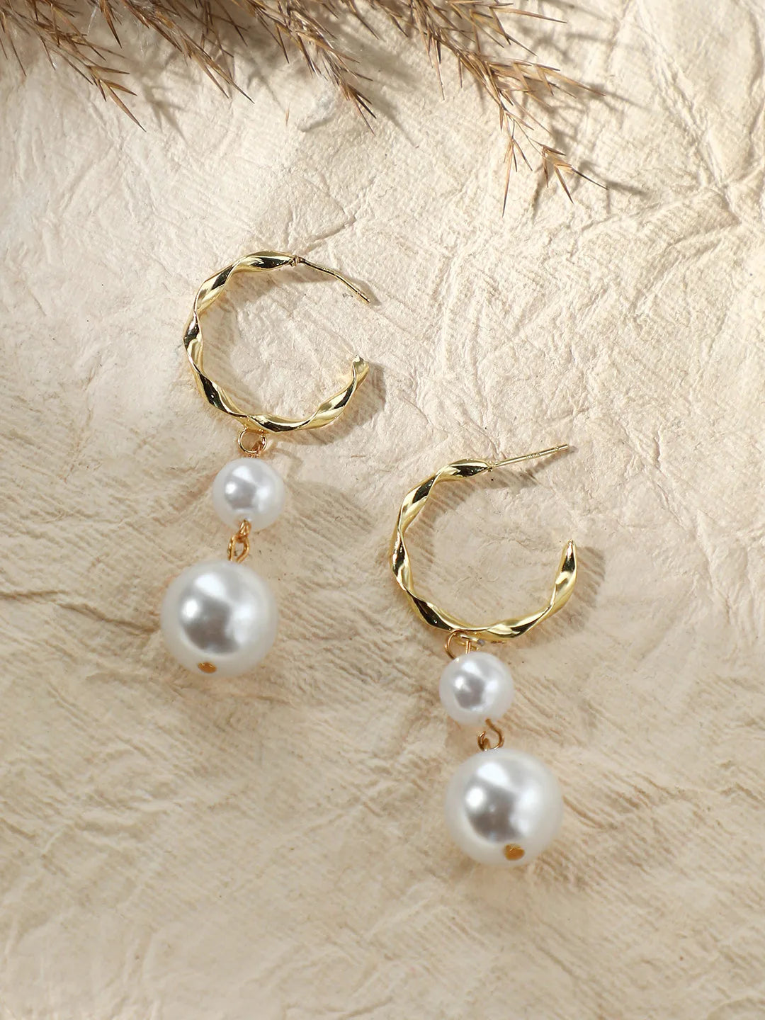 Gold Plated Pearls Casual Drop Earring