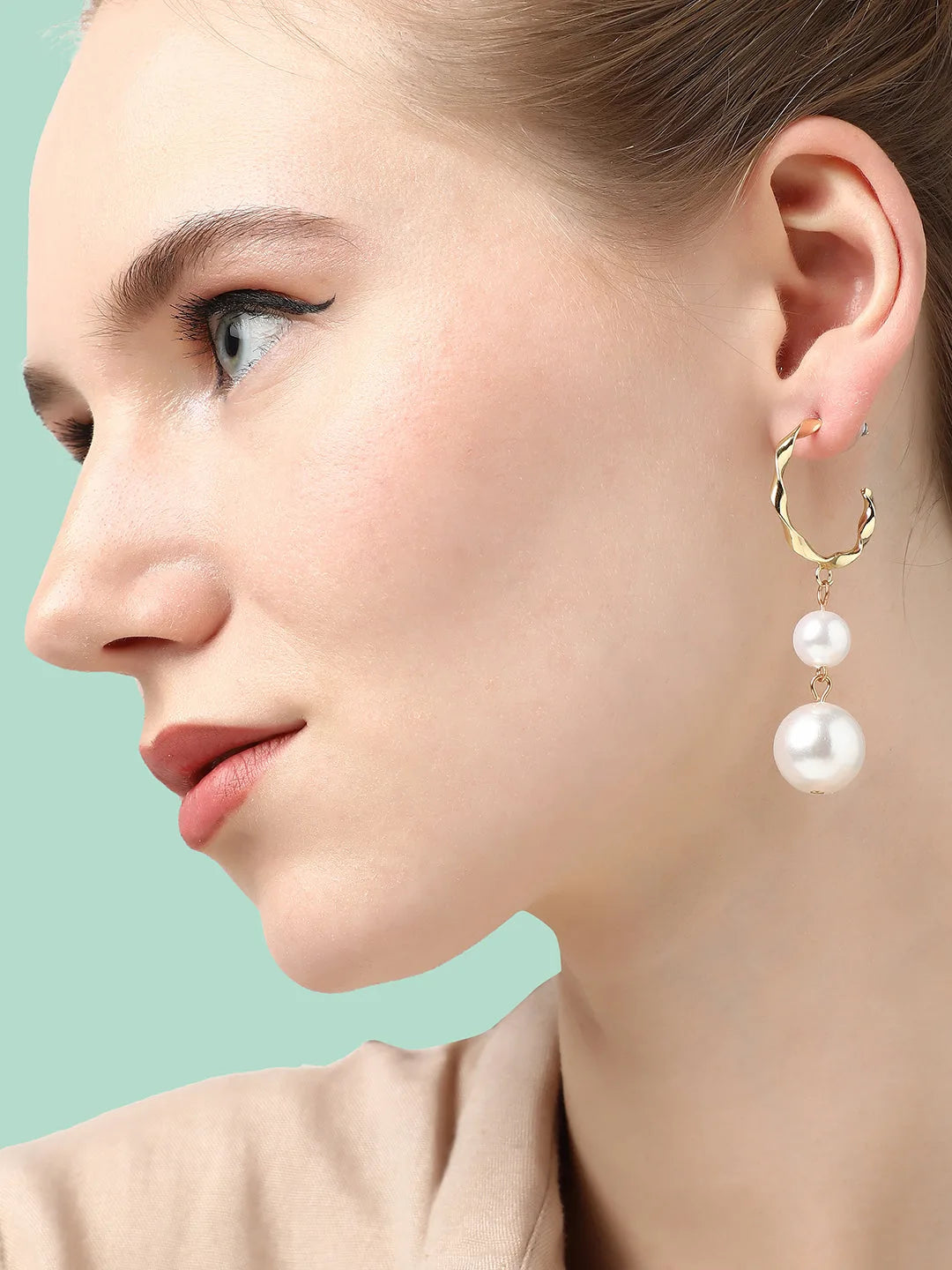 Gold Plated Pearls Casual Drop Earring