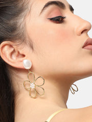 Gold Plated Party Designer Stone Drop Earring