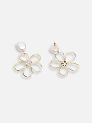 Gold Plated Party Designer Stone Drop Earring