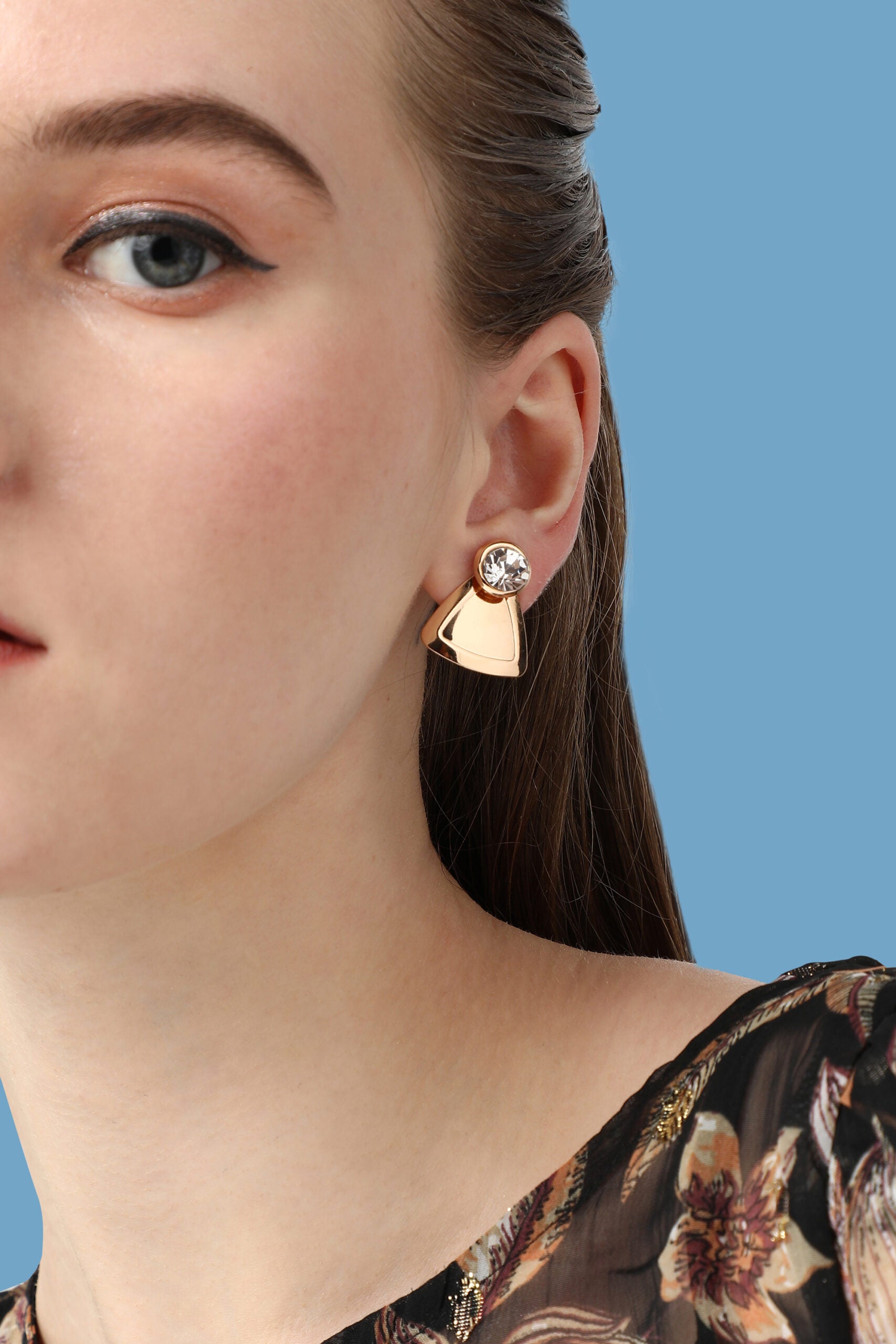 Gold Plated Designer Stone Party Drop Earring