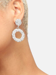 Silver Plated Party Designer Stone Drop Earring