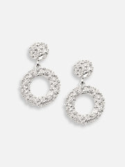 Silver Plated Party Designer Stone Drop Earring