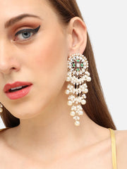 Gold Plated Party Designer Stone Drop Earring