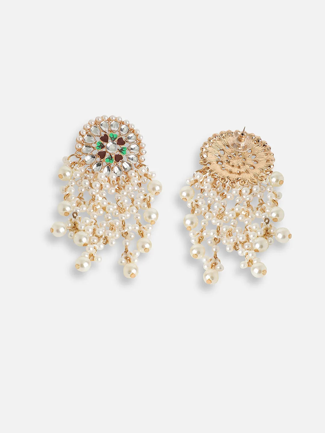 Gold Plated Party Designer Stone Drop Earring