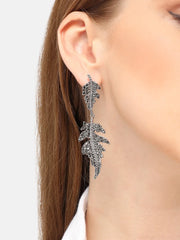 Silver Plated Party Designer Stone Drop Earring