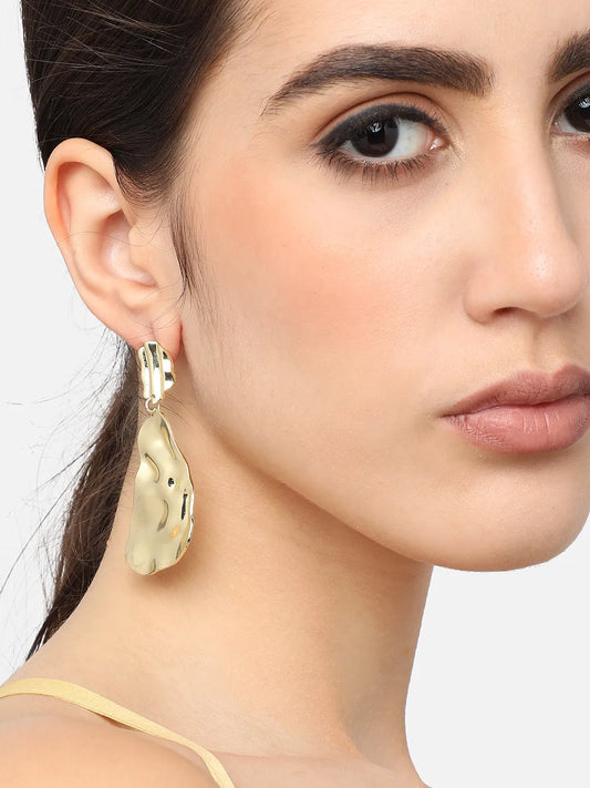 Gold Plated Party Designer Stone Drop Earring