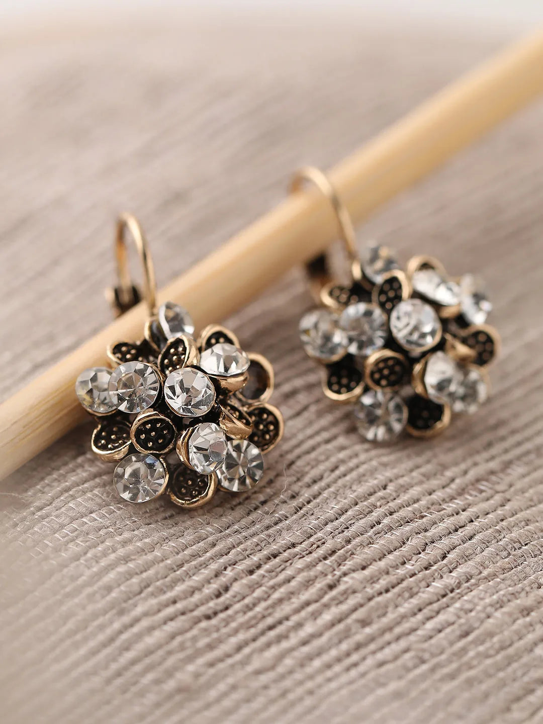 Gold Plated Party Designer Stone Drop Earring