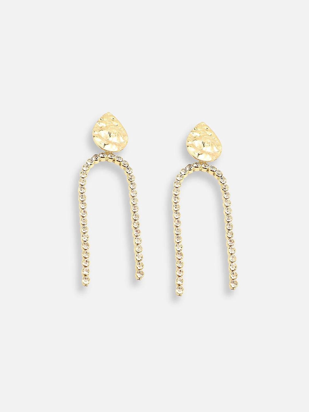 Gold Plated Party Designer Stone Drop Earring