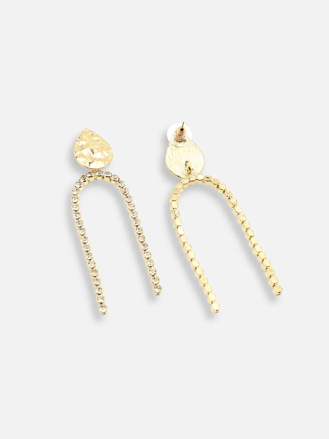 Gold Plated Party Designer Stone Drop Earring