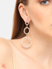 Gold Plated Party Designer Stone Drop Earring