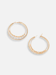 SOHI - Silver Plated Designer Stone Casual Hoop Earring For Women