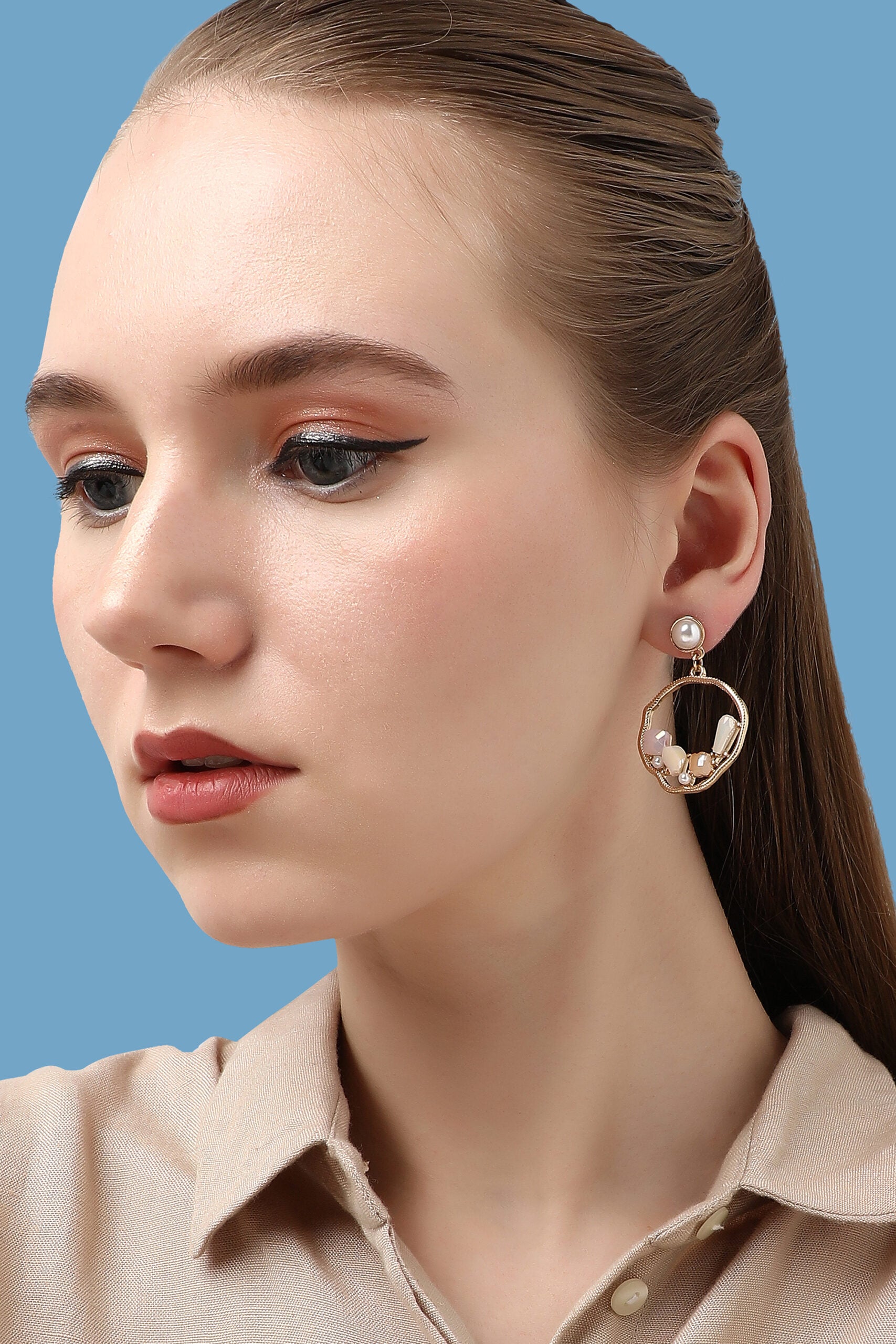 Gold Plated Pearls Casual Drop Earring