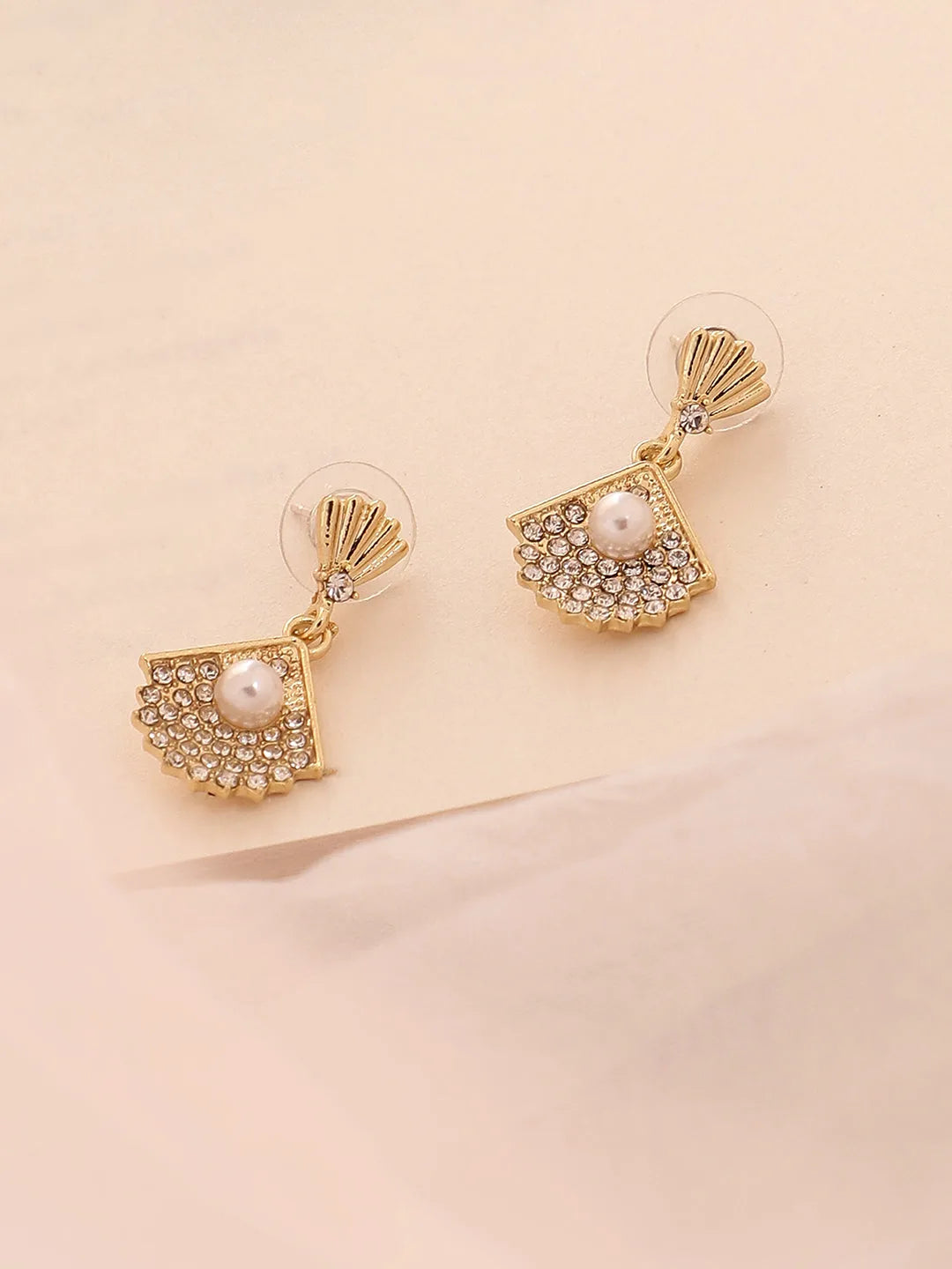 Gold Plated Pearls Party Drop Earring