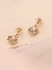 Gold Plated Pearls Party Drop Earring