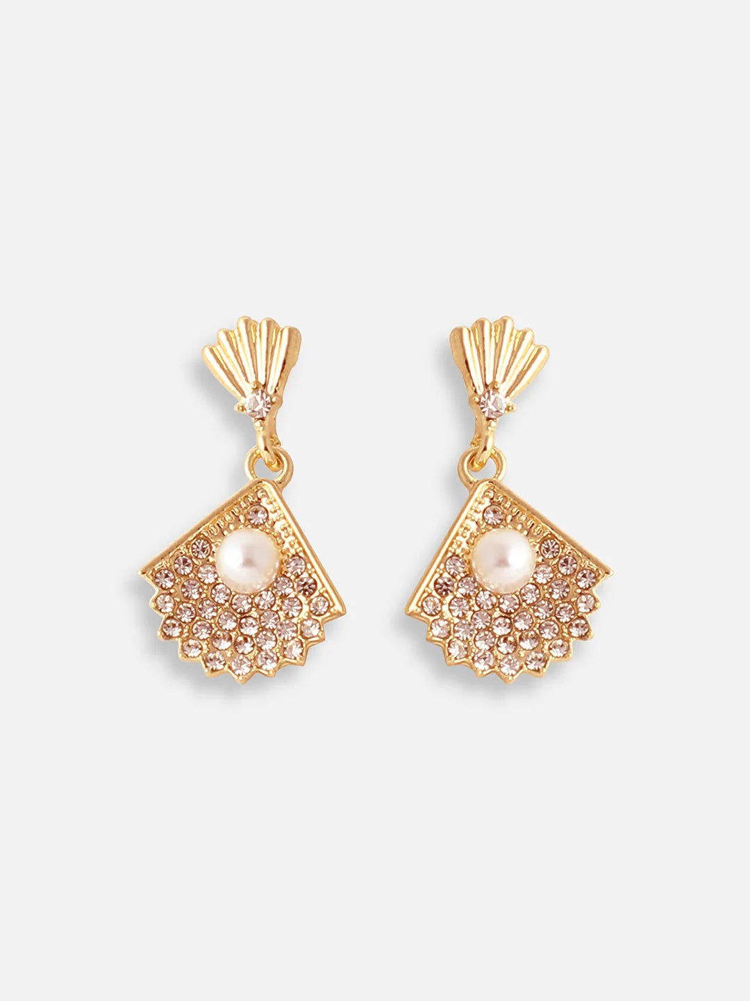 Gold Plated Pearls Party Drop Earring