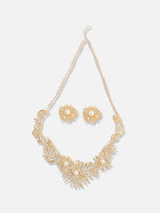 Gold Plated Designer Party Necklace and Earring Set