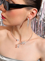 Silver Plated Designer Party Necklace and Earring Set